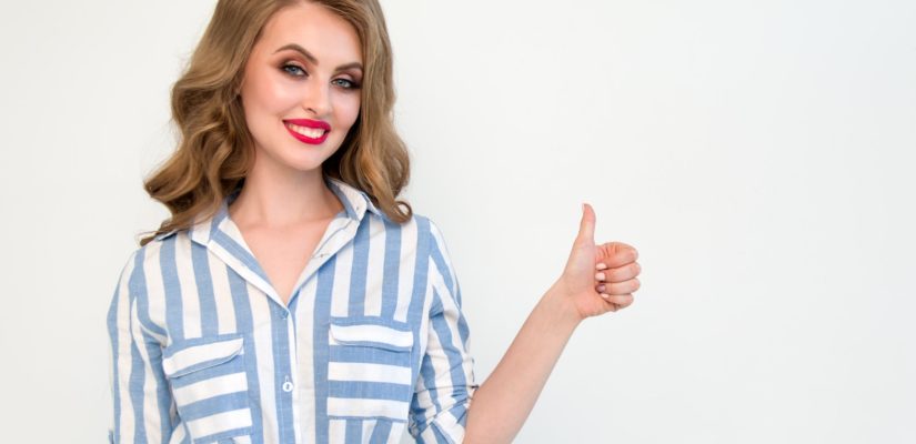 Woman Doing Thumbs Up Gesture